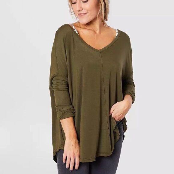 Free People Moonshine Long Sleeve V Neck Berry Tunic Size S - Picture 8 of 9